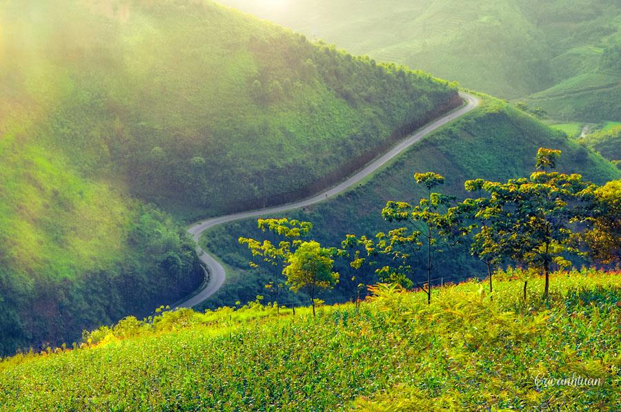 Many breathtaking winding roads are surrounded by magnificent mountains.